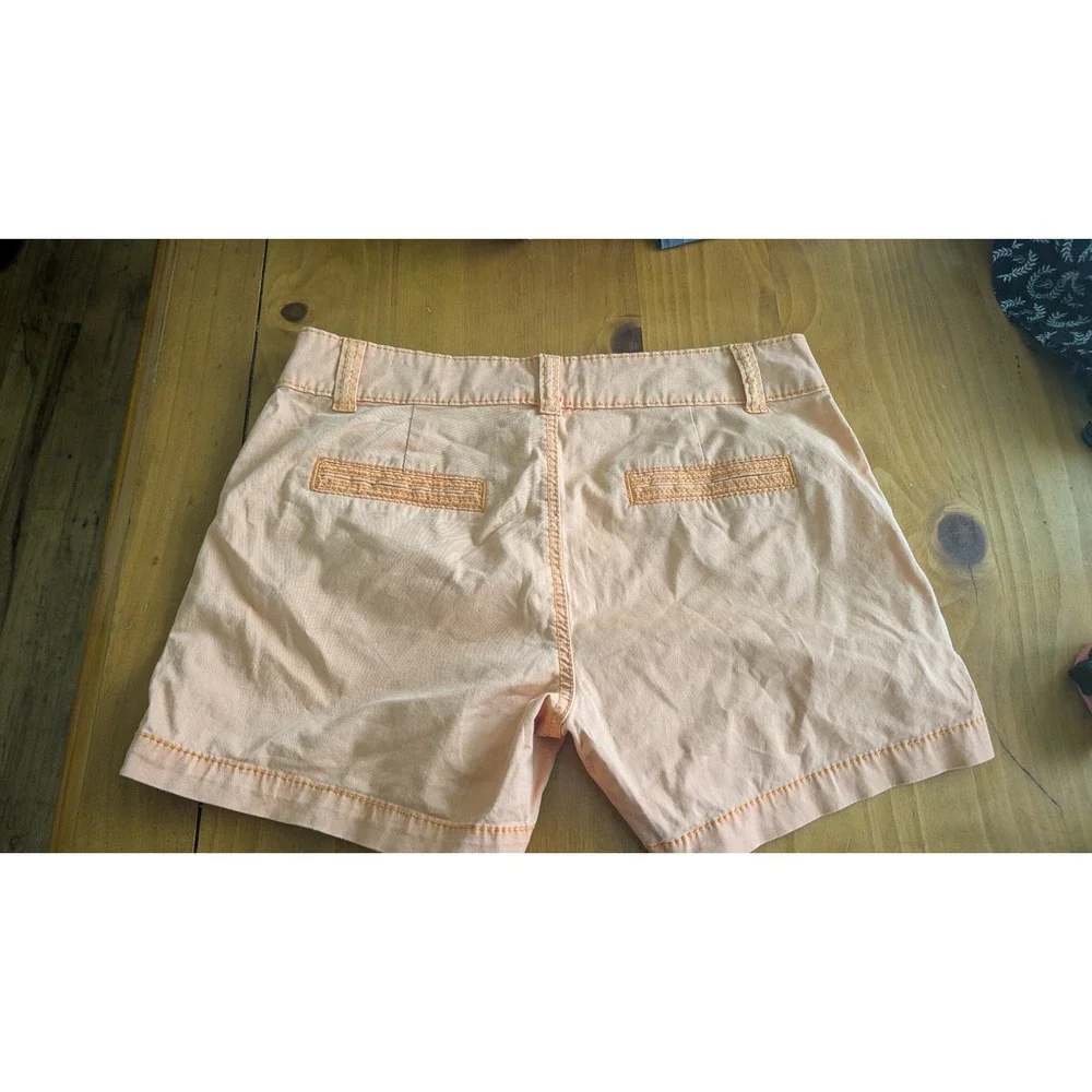 Maurices‎ Orange/Peach Cotton Stretch Chino Shorts Womens 9/10 Mid Rise